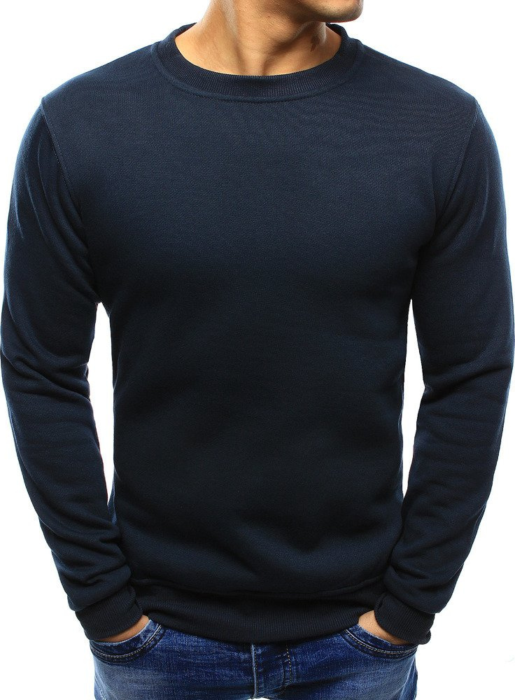 Tmavomodrá basic mikina bez kapucne bx4248 Veľkosť: M