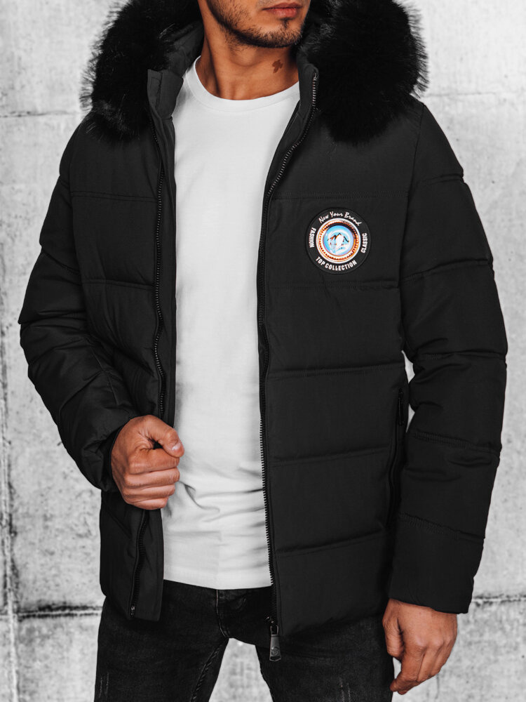 Čierna zimná prešívaná bunda TX4644 Veľkosť: 2XL