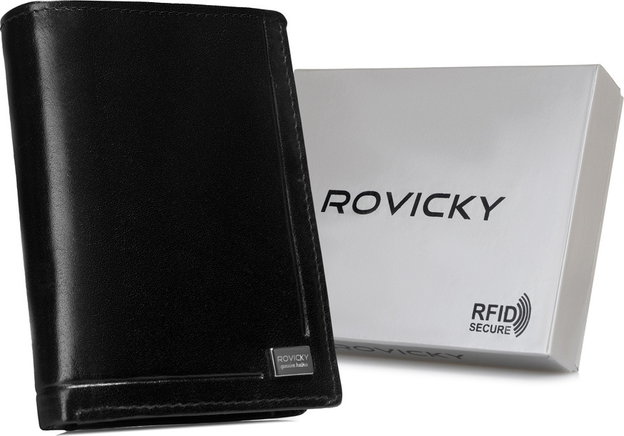 Rovicky Čierna kožená peňaženka bez zapínania L221 [DH] CPR-125-BAR Veľkosť: ONE SIZE