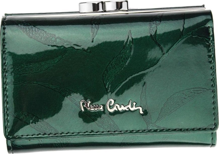 Pierre Cardin Zelená vzorovaná lesklá peňaženka 02 LEAF 108 green Veľkosť: ONE SIZE