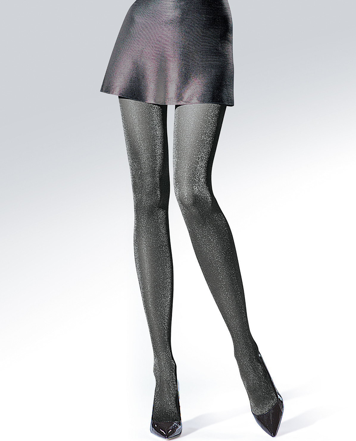 Knittex Trblietavé silonky 21709 Party Lurex 30 den Veľkosť: S, Barva: čierno-strieborná