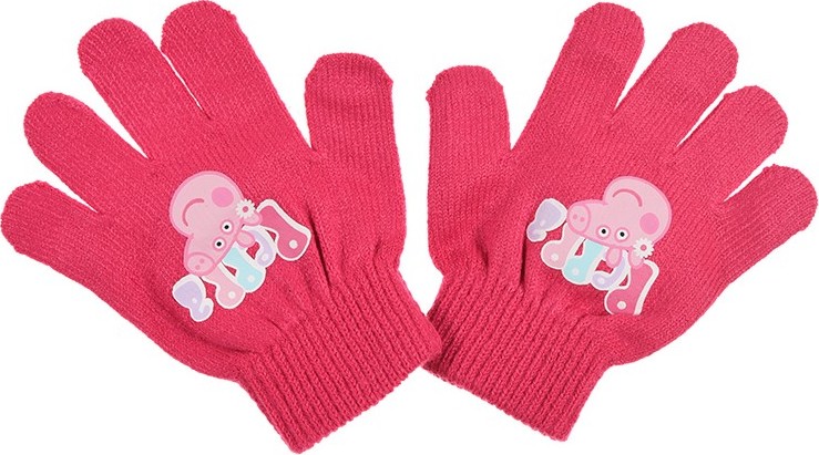 Peppa Pig tmavoružové dievčenské rukavice Veľkosť: ONE SIZE