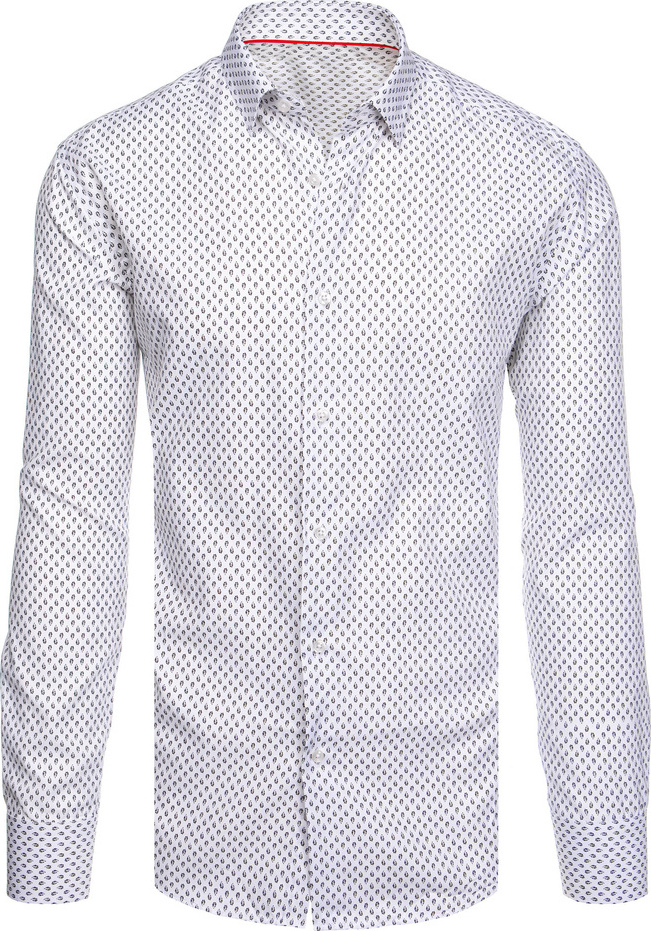 Biela košeľa s jemným vzorom DX2507 Veľkosť: XL