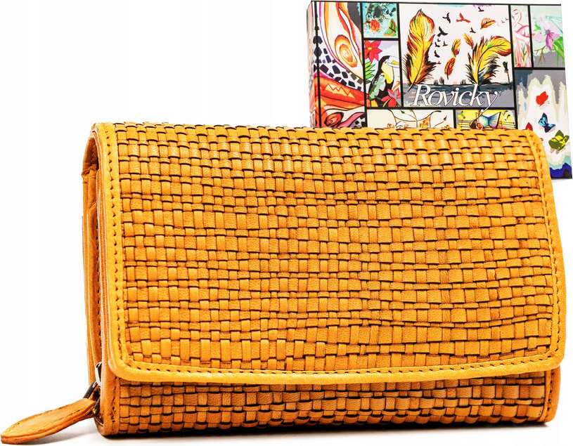 Rovicky Horčicová stredná mriežkovaná peňaženka V255 [DH] R-615-DDW Veľkosť: ONE SIZE