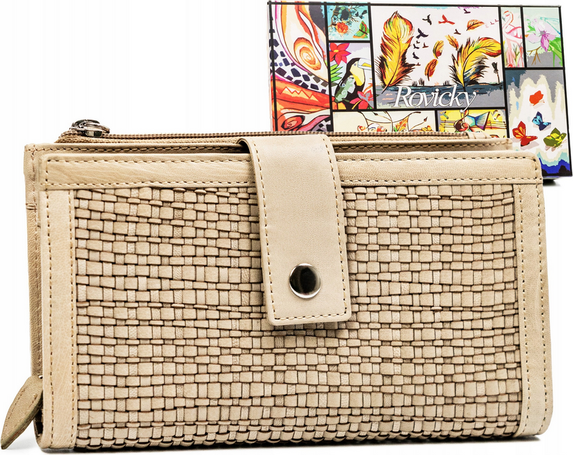 Rovicky Béžová mriežková peňaženka V253 [DH] R-861-DDW Veľkosť: ONE SIZE