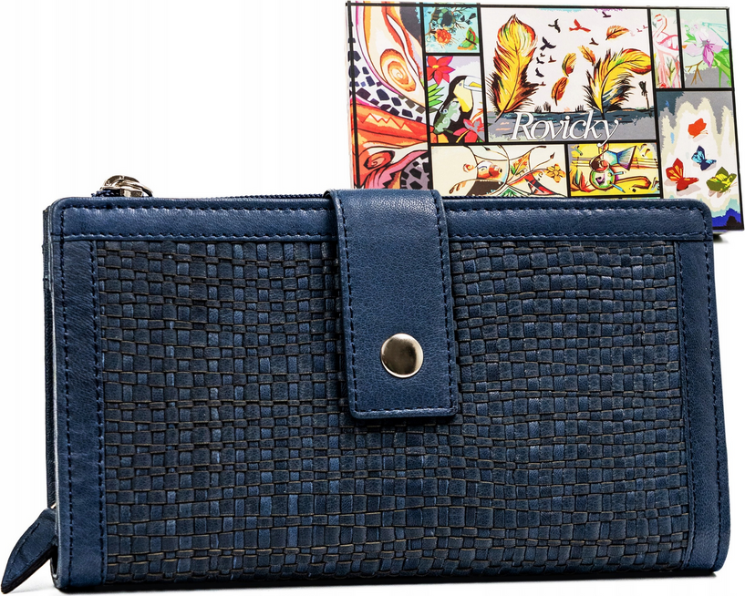Rovicky Tmavomodrá mriežková peňaženka V250 [DH] R-861-DDW Veľkosť: ONE SIZE