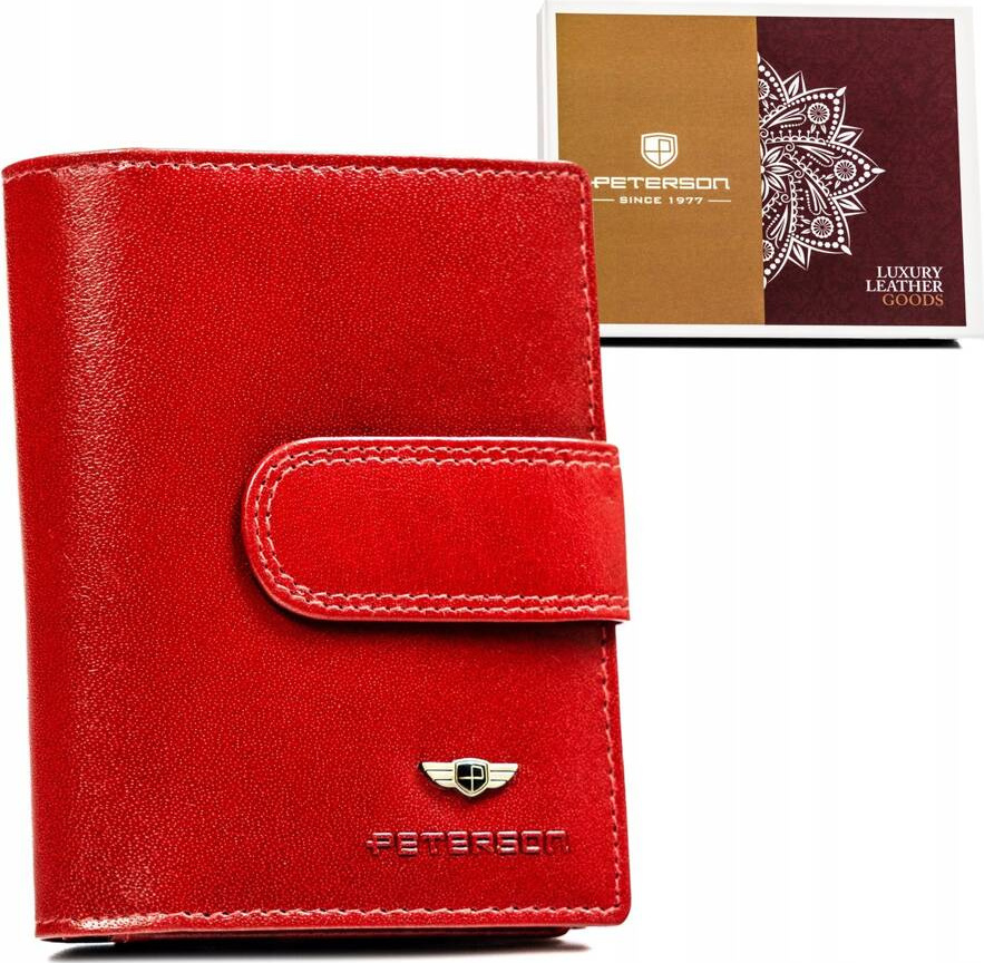 Peterson Červená kožená peňaženka na patentku a zips Y577 [DH] PTN 201-VTBD Veľkosť: ONE SIZE
