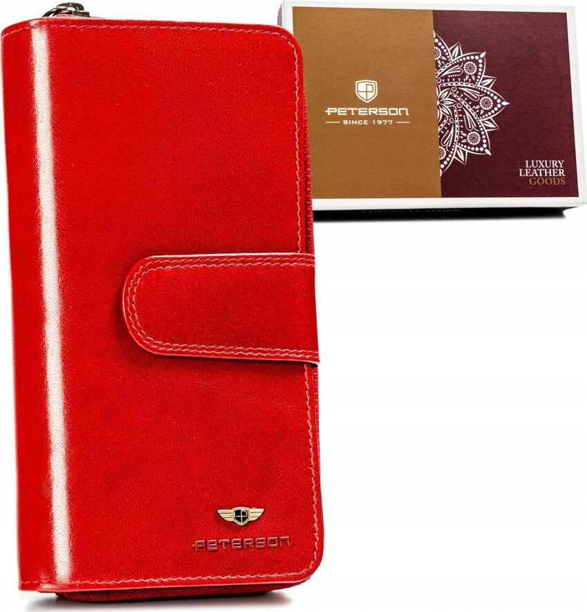 Peterson Červená kožená peňaženka Y575 [DH] PTN 203-VTBD Veľkosť: ONE SIZE