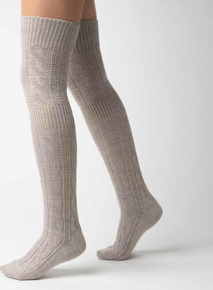 Béžové dámske vlnené nadkolienky Art.089 TD10, BEIGE Veľkosť: 35/37