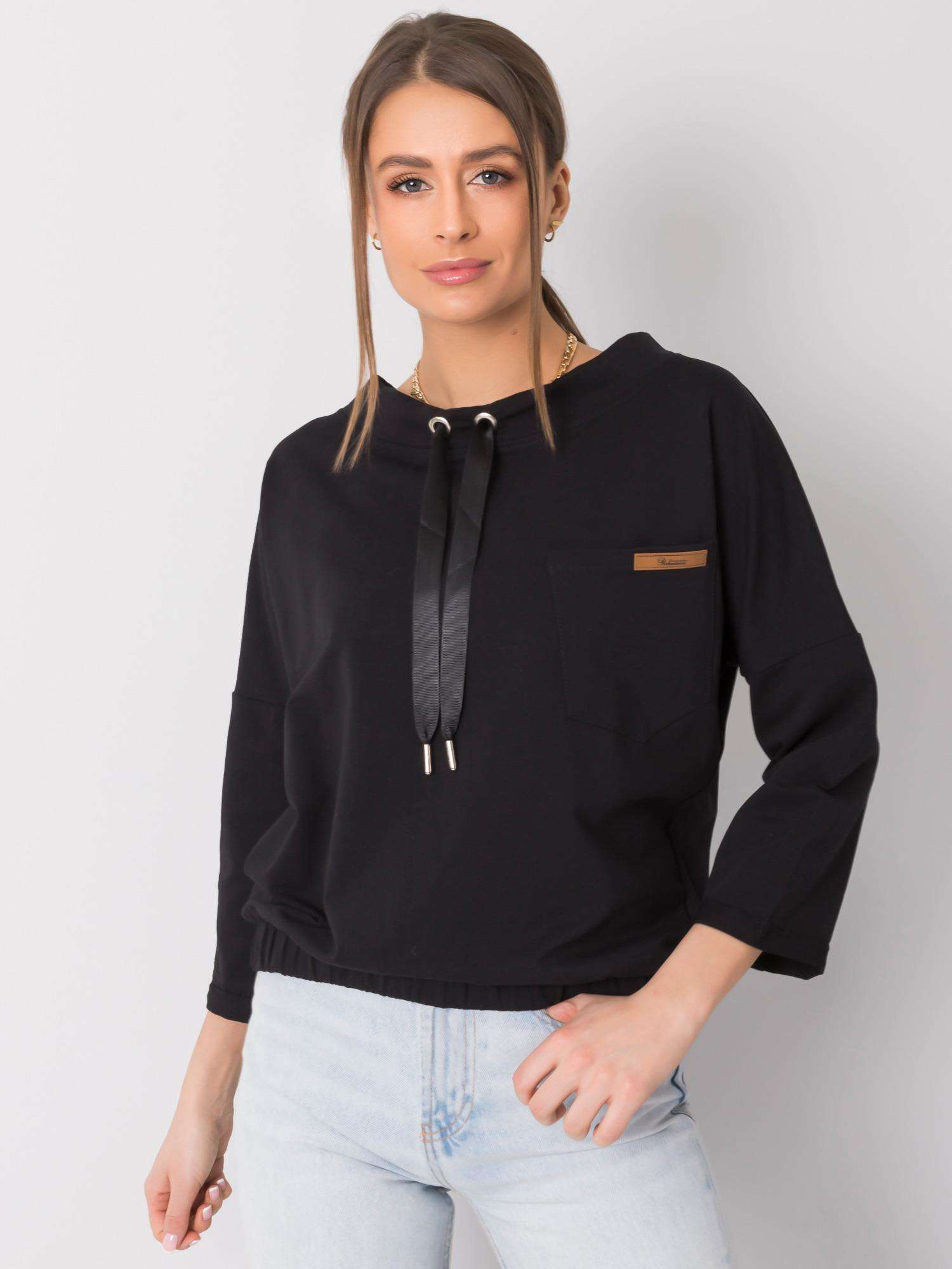 Čierna dámska blúzka RV-BZ-6161.08-black Veľkosť: ONE SIZE