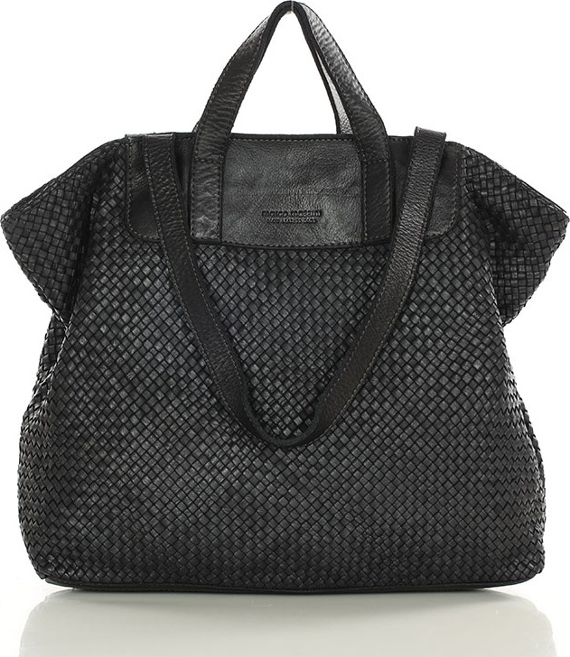 MARCO MAZZINI Čierna ručne pletená shopper bag (v186d) Veľkosť: ONE SIZE
