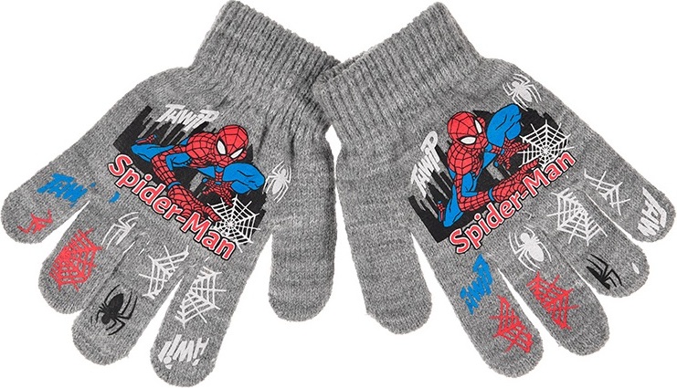 SMADER-MAN SIVÉ CHLAPČENSKÉ RUKAVICE Veľkosť: ONE SIZE