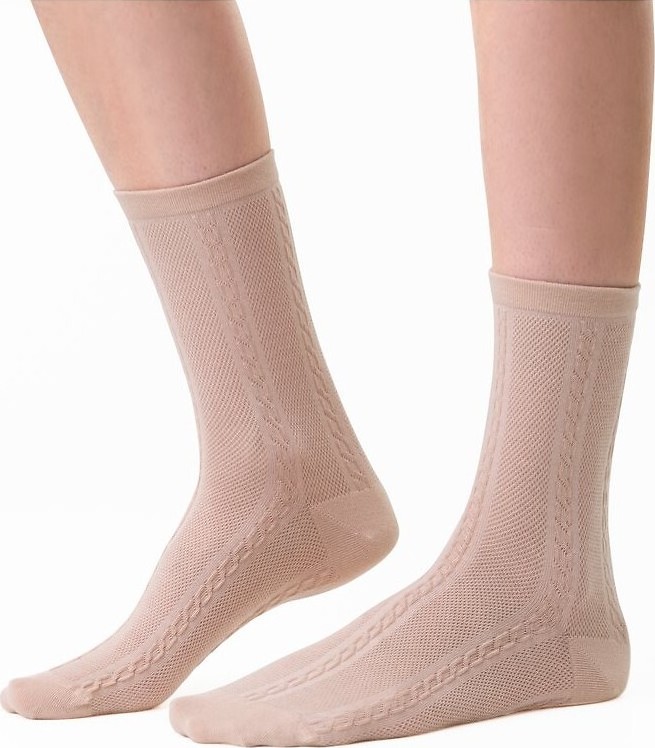 Vzorované dámske pnožky Steven art.066 Comet 3D Veľkosť: 35-37, Barva: lososová