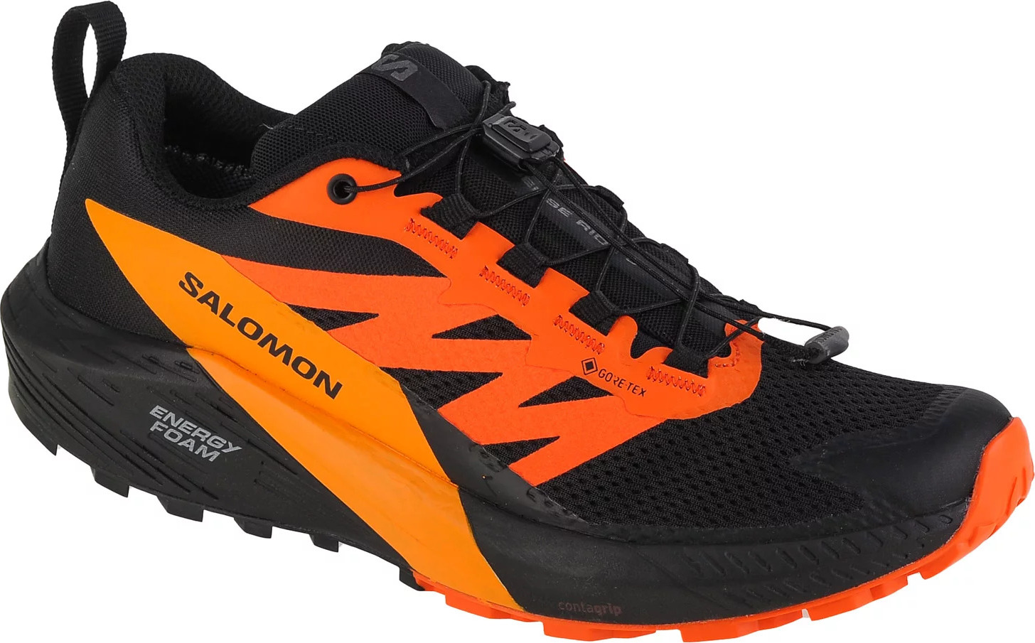 Čierno-oranžové pánske športové topánky Salomon Sense Ride 5 GTX 471473 Veľkosť: 42 2/3