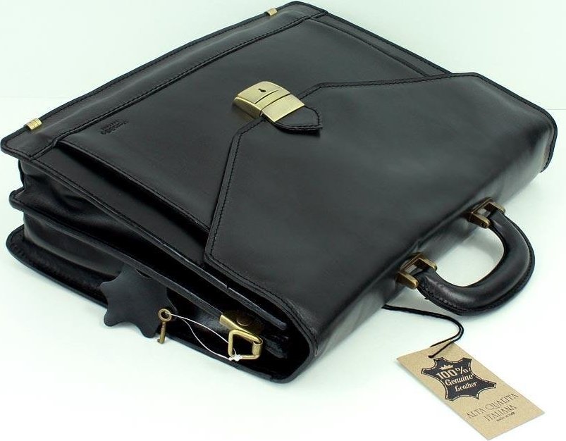 Pánska čierna kožená aktovka MARTINO 30a Veľkosť: ONE SIZE