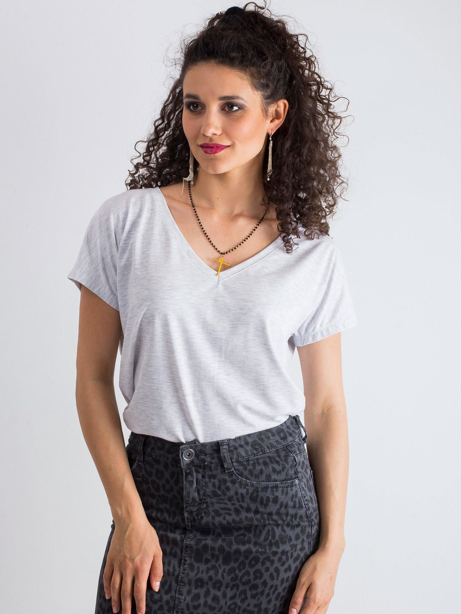 Svetlosivé dámske basic tričko RV-TS-4832.27P-light grey Veľkosť: M