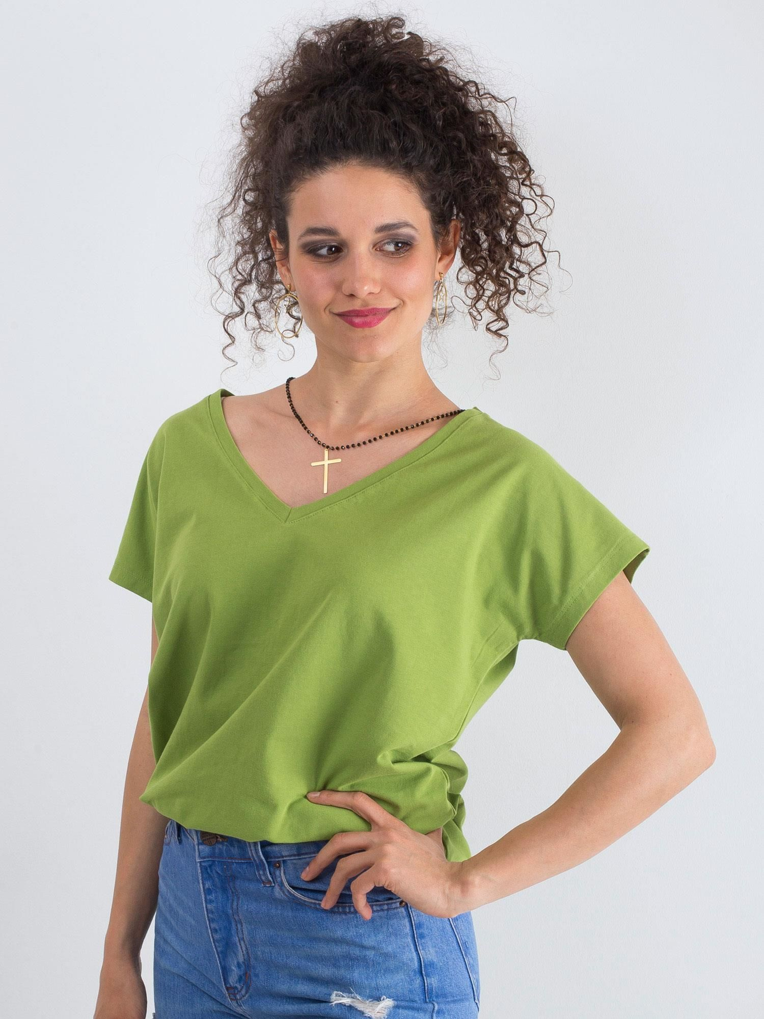 Svetlo zelené dámske tričko RV-TS-4832.42P-light green Veľkosť: XS