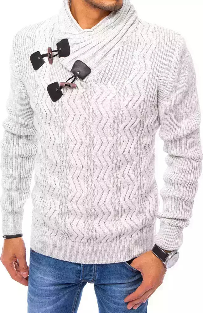 Svetlo sivý pánsky vlnený sveter WX1778 Veľkosť: L