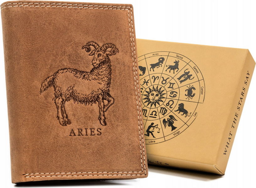 Always Wild Kožená peňaženka so znamením zverokruhu-kozorožec A185 [DH] N4-CHM-ARIE Veľkosť: ONE SIZE