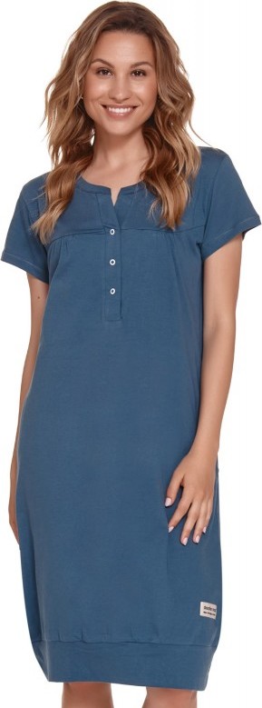 Tmavomodrá nočná košeľa so zapínaním Veľkosť: XL