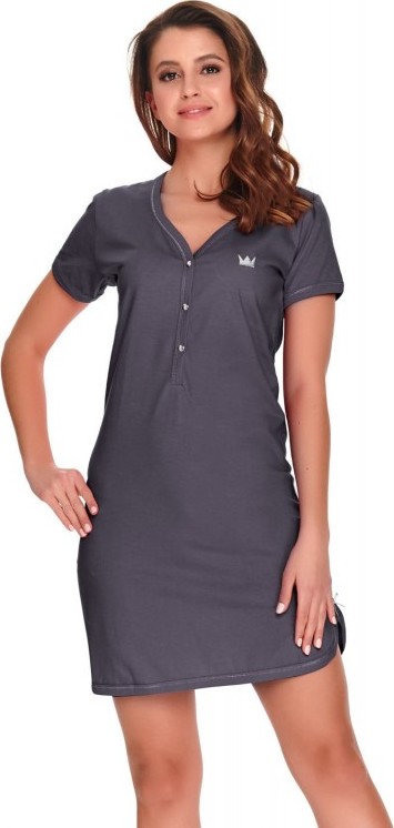 Grafitová dojčiaca košeľa s výšivkou korunky Veľkosť: M