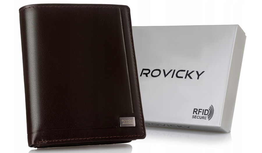 Rovicky Tmavohnedá kožená peňaženka L225 [DH] PC-108-BAR Veľkosť: ONE SIZE
