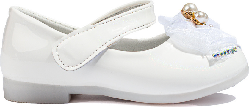 Biele dievčenské balerínky s mašľou 23-34623W Veľkosť: 28