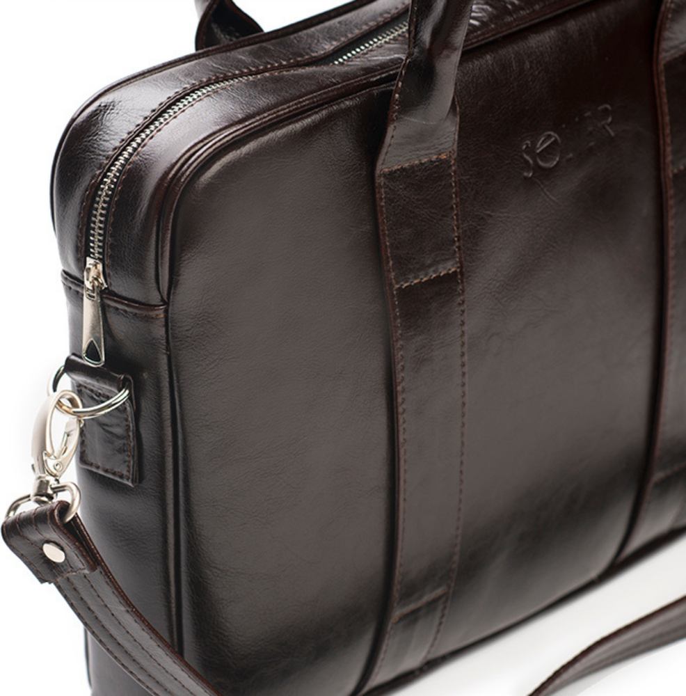 Pánska kožená hnedá taška SOLIER SL20 dark brown Veľkosť: ONE SIZE