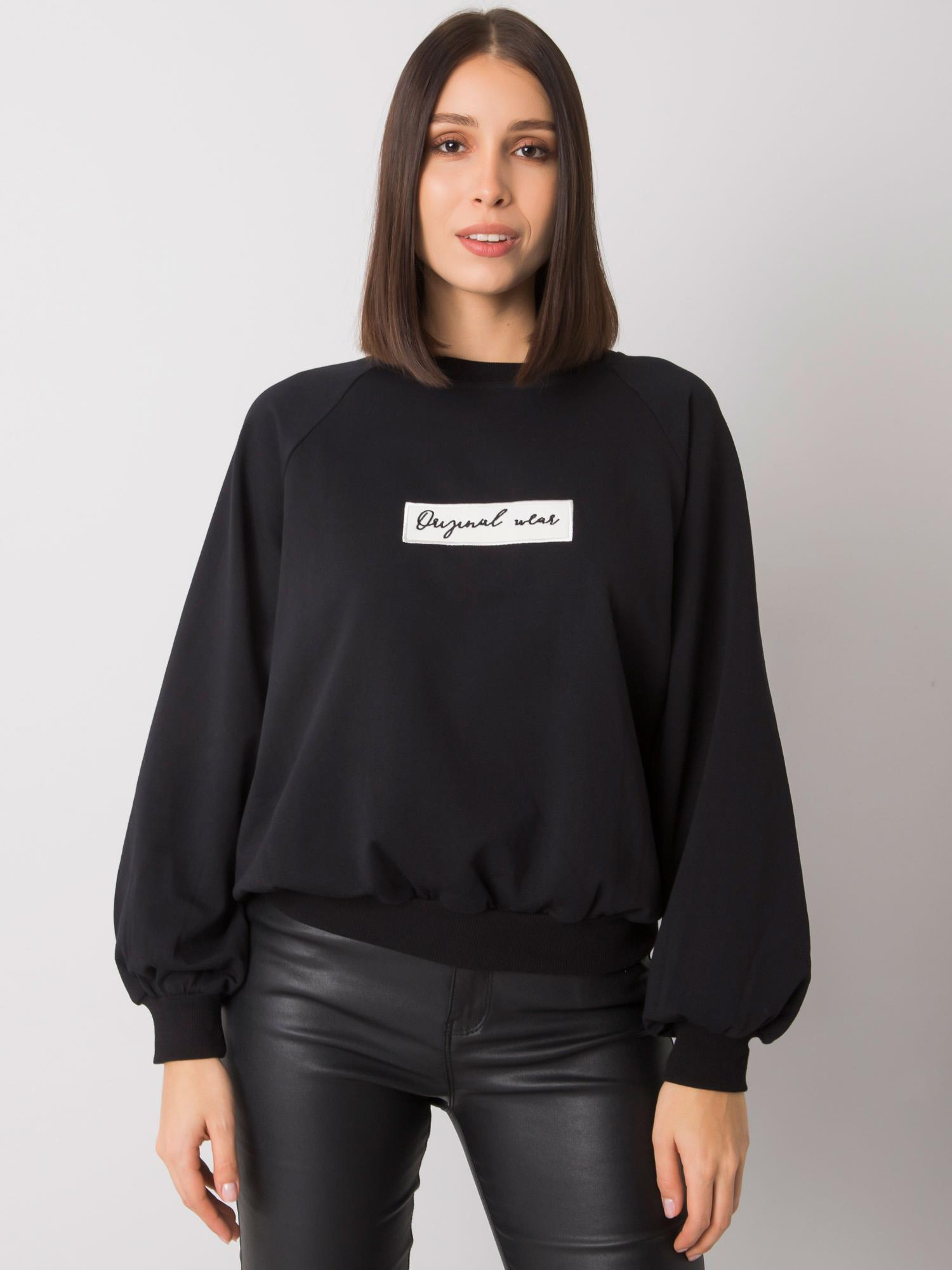 Čierna voľná mikina Hariette s nápisom "Original wear" RV-BL-7270.20-black Veľkosť: ONE SIZE