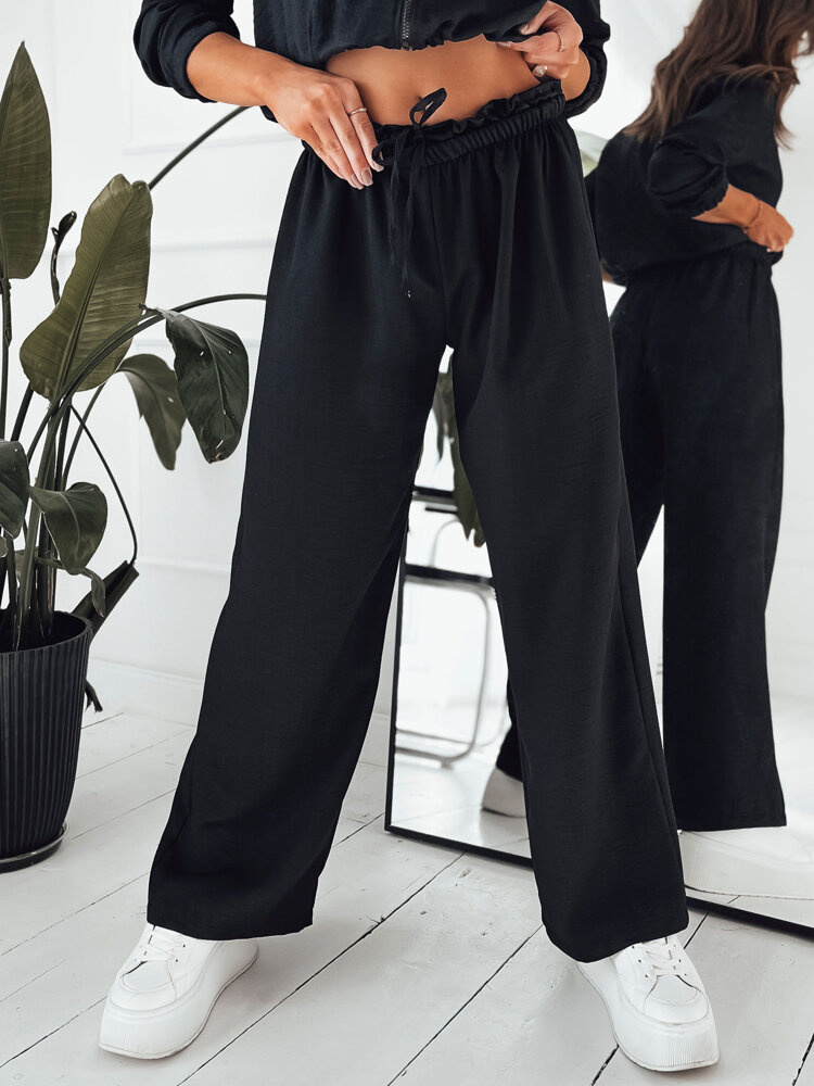 Čierne voľné široké nohavice MADDIE UY1836 Veľkosť: ONE SIZE