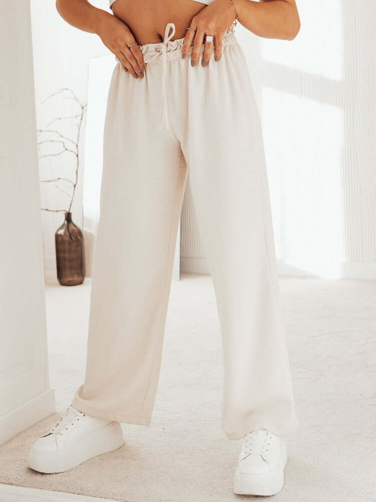 Smotanové voľné široké nohavice MADDIE UY1832 Veľkosť: ONE SIZE