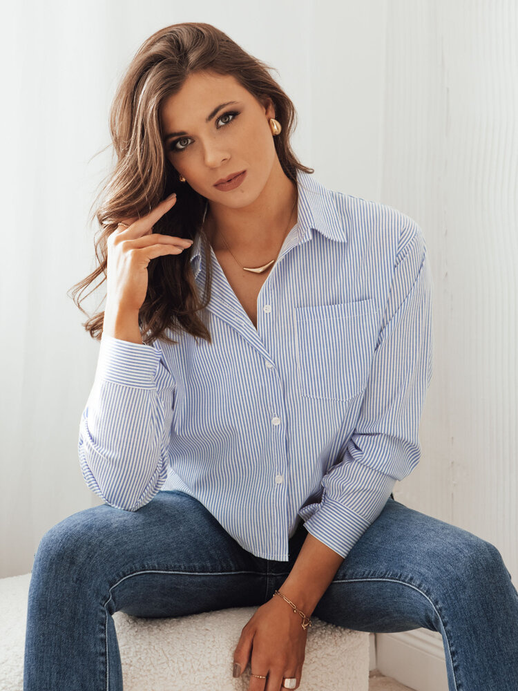 Svetlomodrá pruhovaná košeľa TANYA DY0383 Veľkosť: ONE SIZE