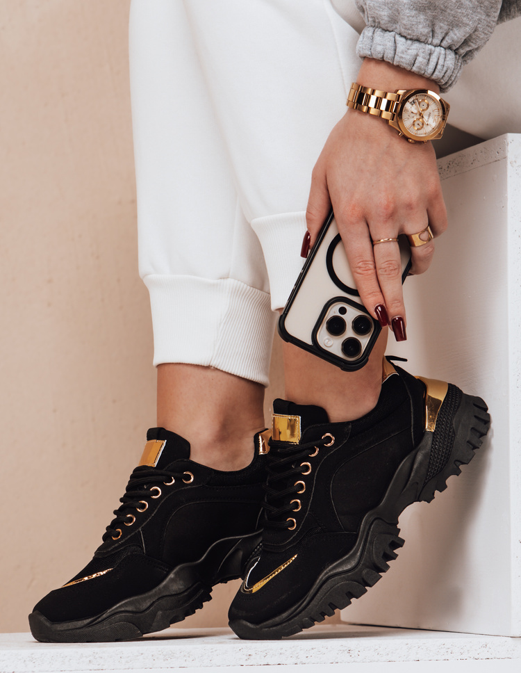 Čierne sneakersy na platforme LIZZE ZY0456 Veľkosť: 38