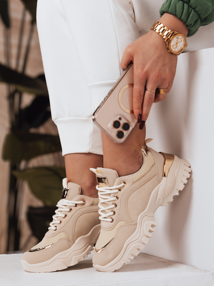 Béžové sneakersy na platforme LIZZE ZY0457 Veľkosť: 39