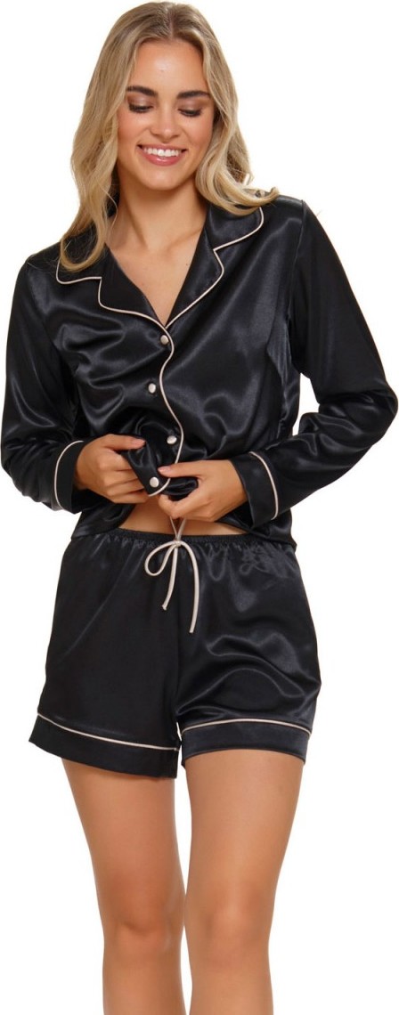 Doctor Nap čierne saténové pyžamové kraťase Veľkosť: S