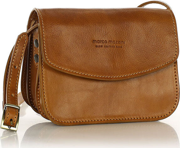 MARCO MAZZINI camel kožená taška cez rameno (L248a) Veľkosť: ONE SIZE