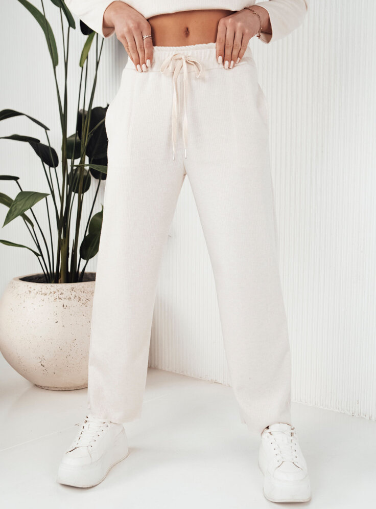 Smotanové široké nohavice LURION UY1894 Veľkosť: S/M