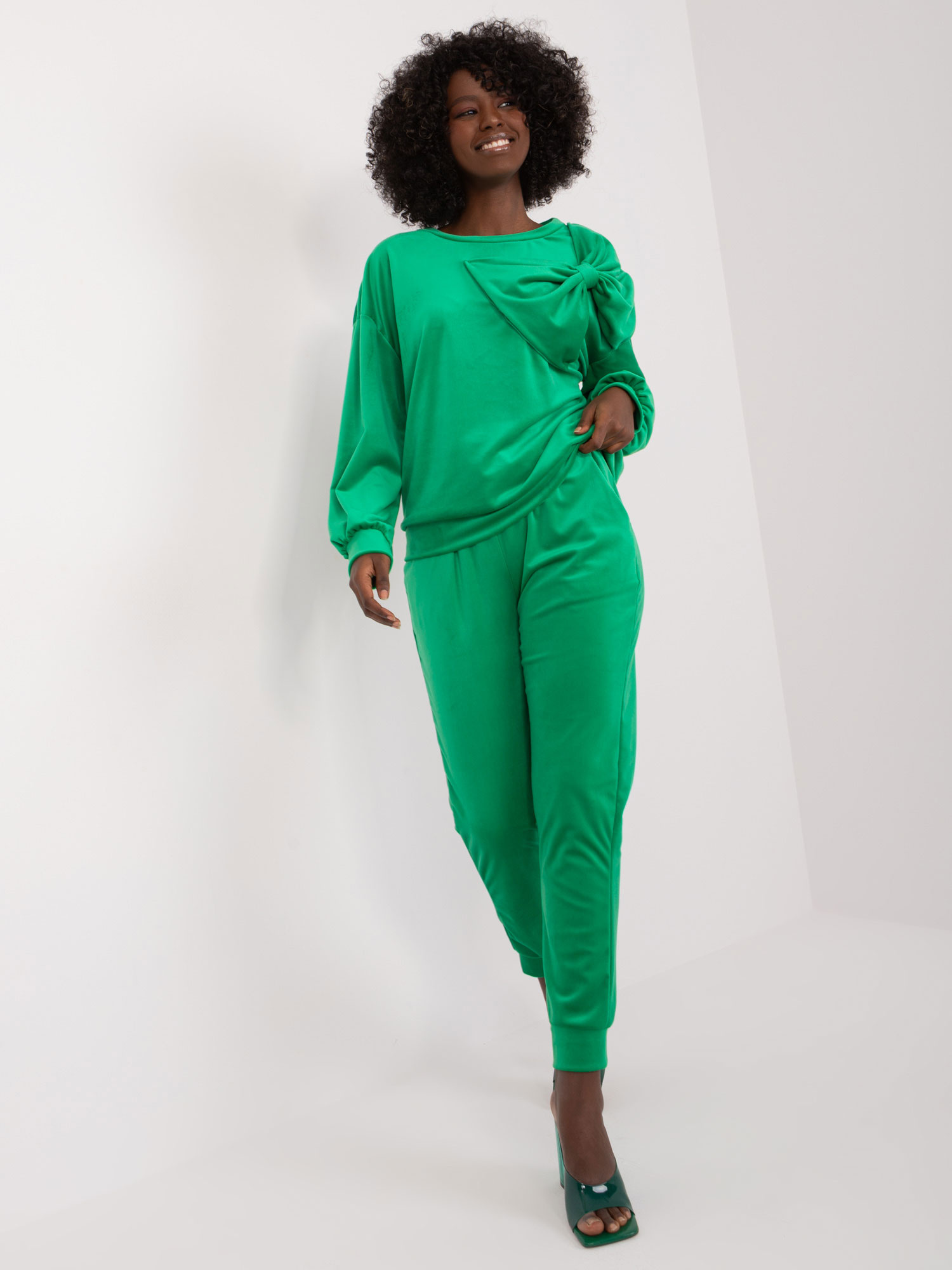 Zelená súprava s mašľou DHJ-KMPL-8831.14X-green Veľkosť: ONE SIZE