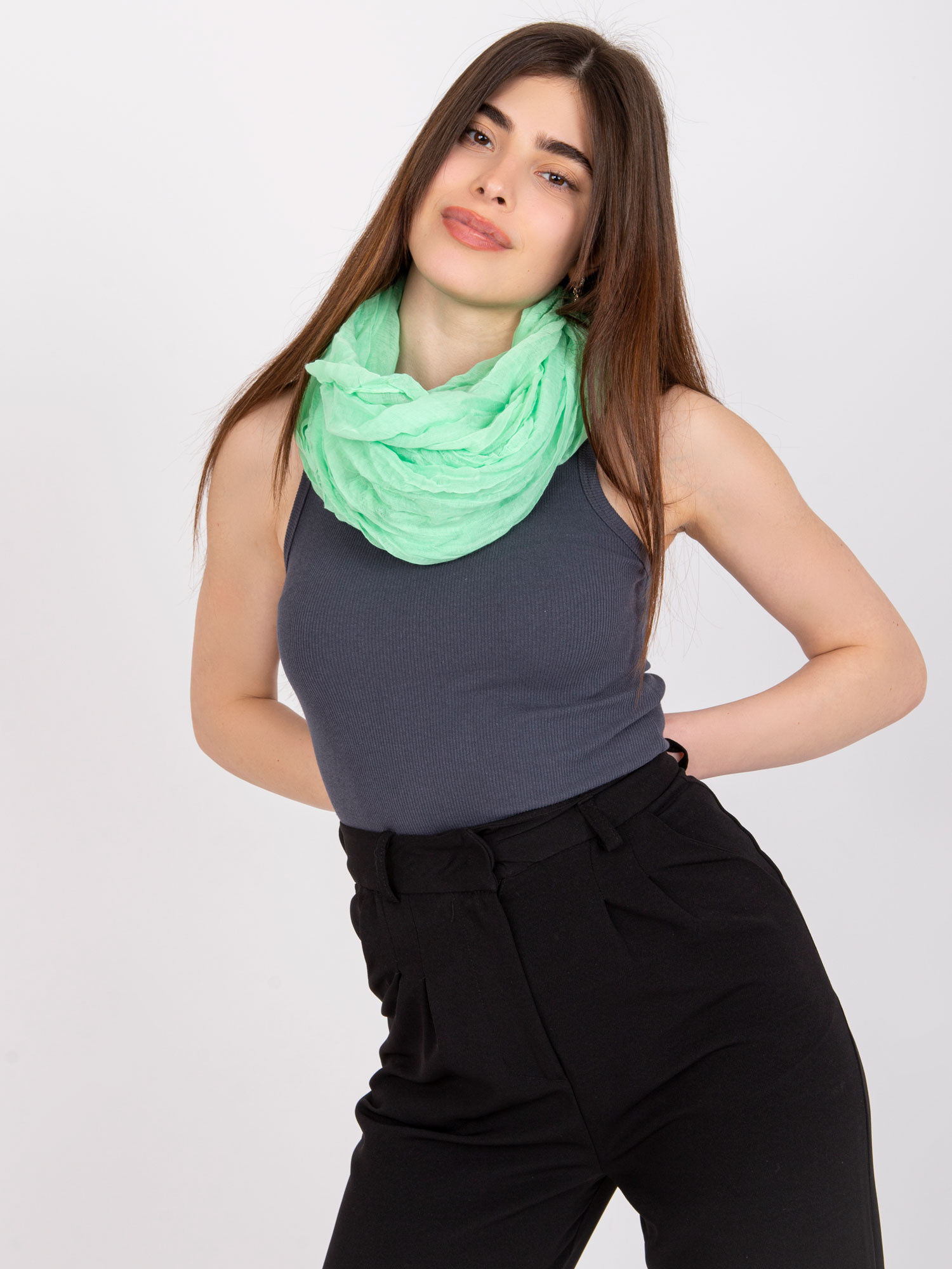 Neónovo zelená šatka -AT-CH-1905-fluo green Veľkosť: ONE SIZE