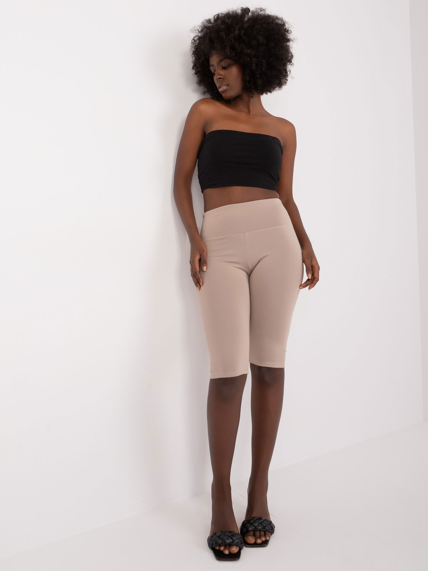 Tmavobéžové biker shorts -EM-LG-574-1.40-ciemny bezowy Veľkosť: ONE SIZE