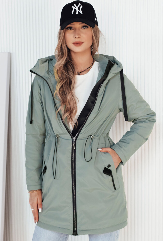 Svetlozelená dlhšia parka GROLIN TY4174 Veľkosť: XL