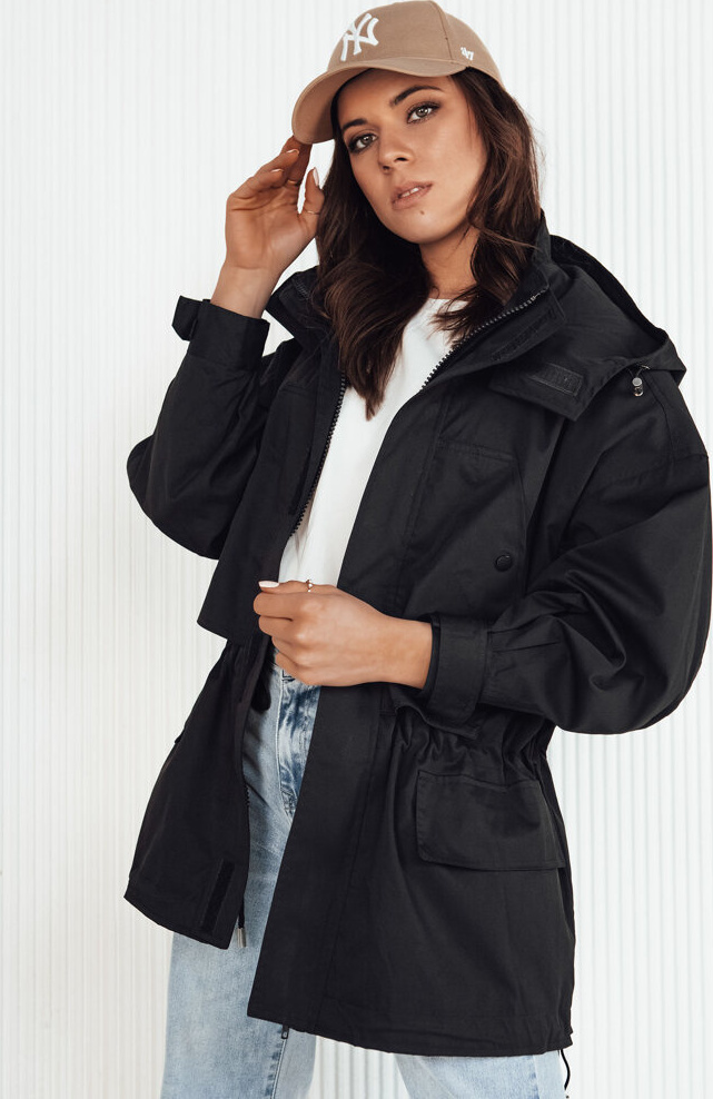 Čierna prechodná oversize parka MINESSA TY4156 Veľkosť: ONE SIZE