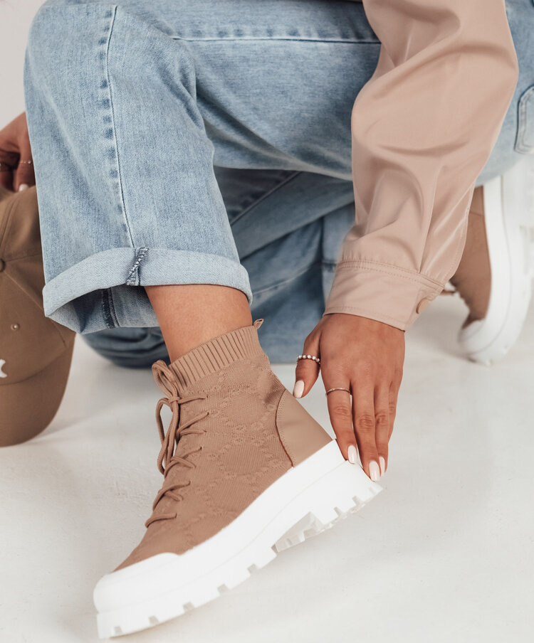 Khaki členkové textilné tenisky FRELLA ZY0473 Veľkosť: 38