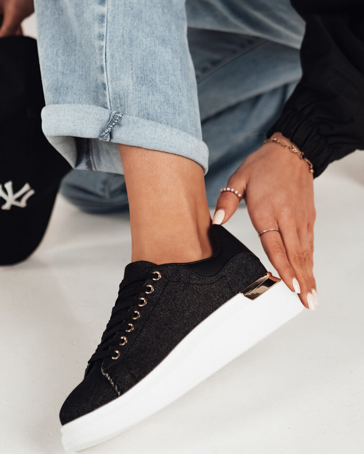 Čierne štýlové tenisky na platforme ALISON ZY0475 Veľkosť: 38