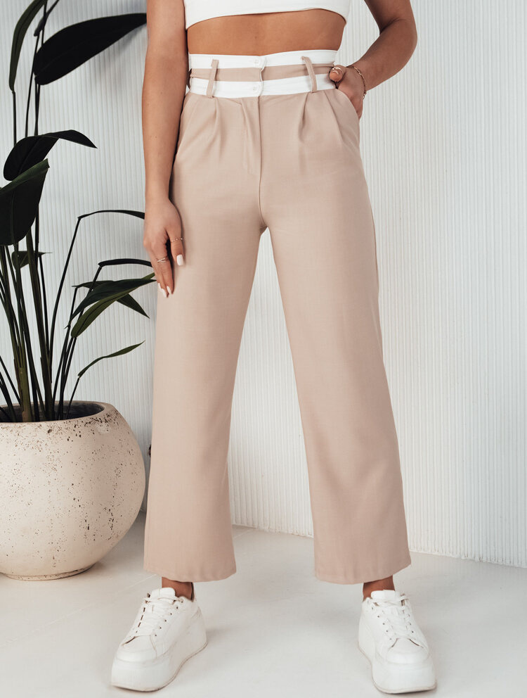 Béžové široké nohavice GINZOM UY1900 Veľkosť: S