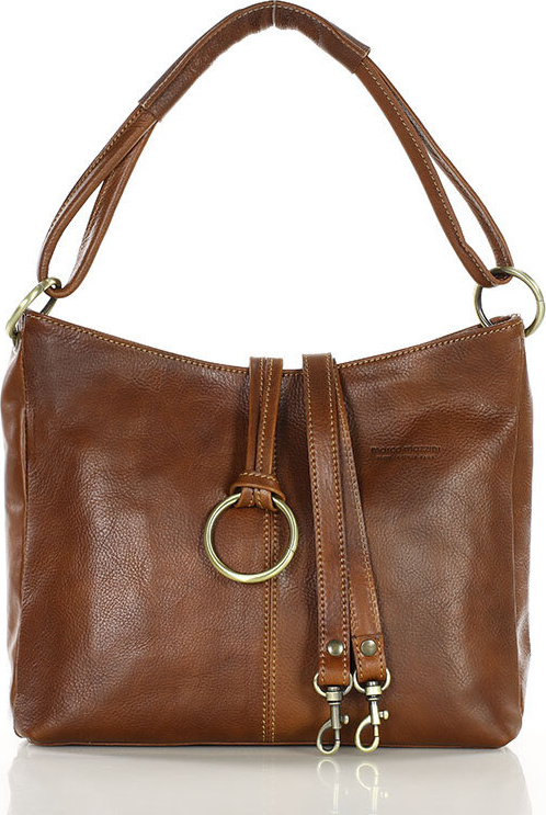 MARCO MAZZINI hnedá kožená taška cez rameno (416b) Veľkosť: ONE SIZE