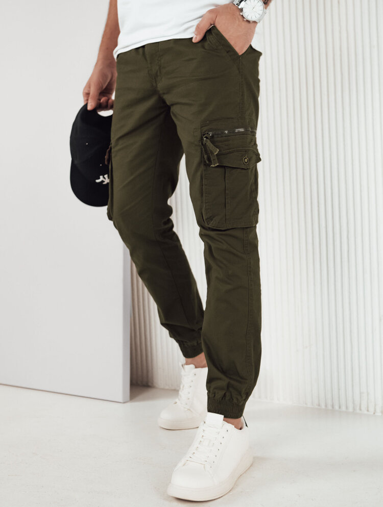 Tmavé khaki cargo nohavice UX4178 Veľkosť: XL