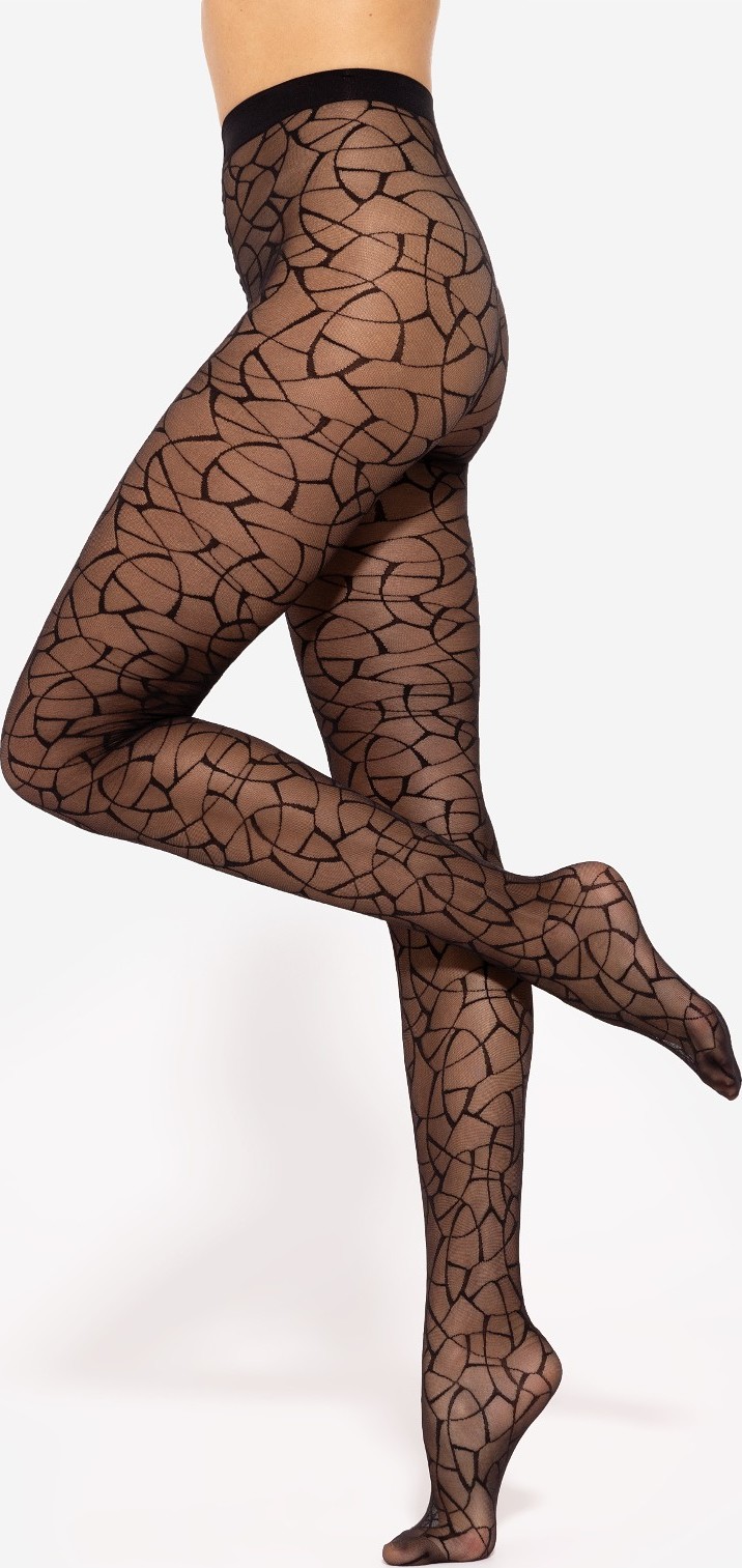 Čierne vzorované silonky Gatta Mosaica wz.01 20 deň Veľkosť: S, Barva: čierna