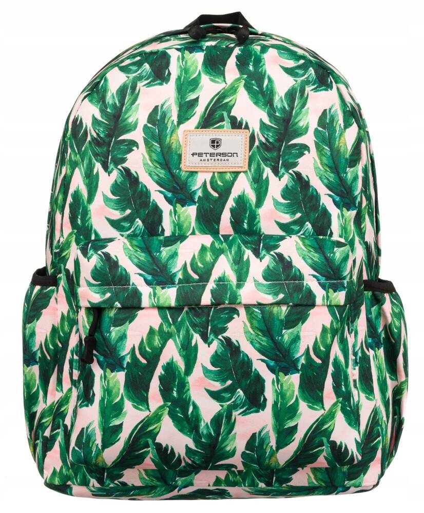 Peterson zelený vzorovaný batoh s vreckom na notebook PTN 77702 Veľkosť: ONE SIZE
