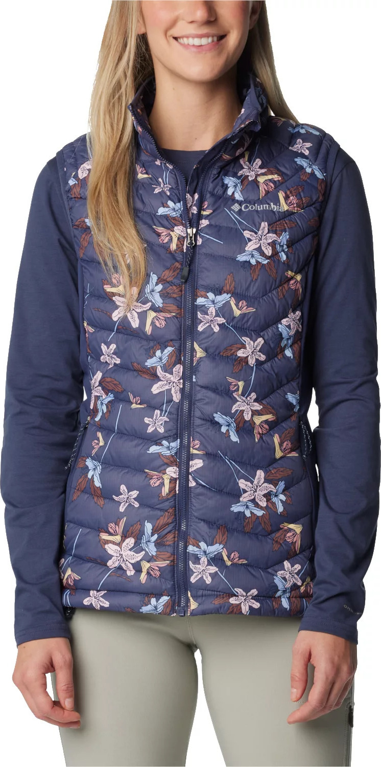 Tmavomodrá kvetinová vesta Columbia Powder Pass Vest 1832222471 Veľkosť: L